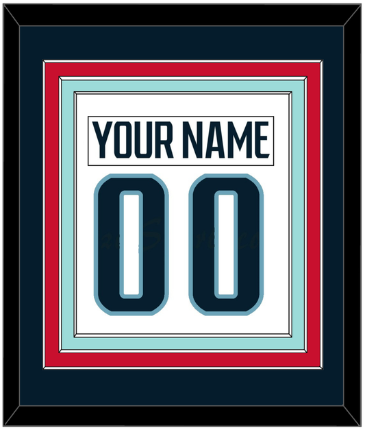 Seattle Nameplate & Number (Back) Combined - Road White - Premier Tier 3