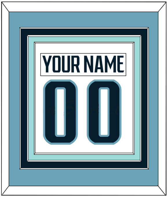 Seattle Nameplate & Number (Back) Combined - Road White - Triple Mat 4