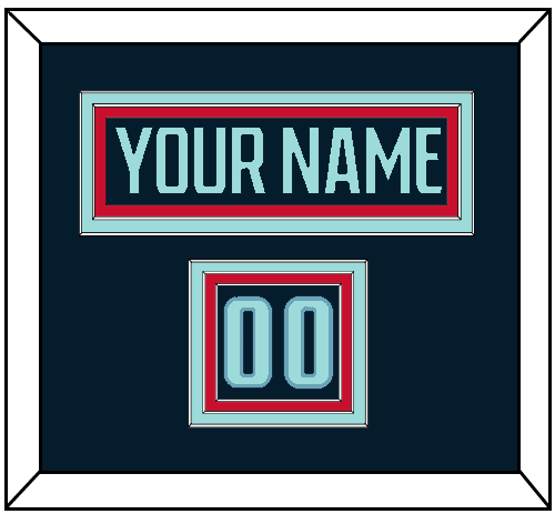 Seattle Nameplate & Number (Shoulder) - Home Navy Blue - Triple Mat 2