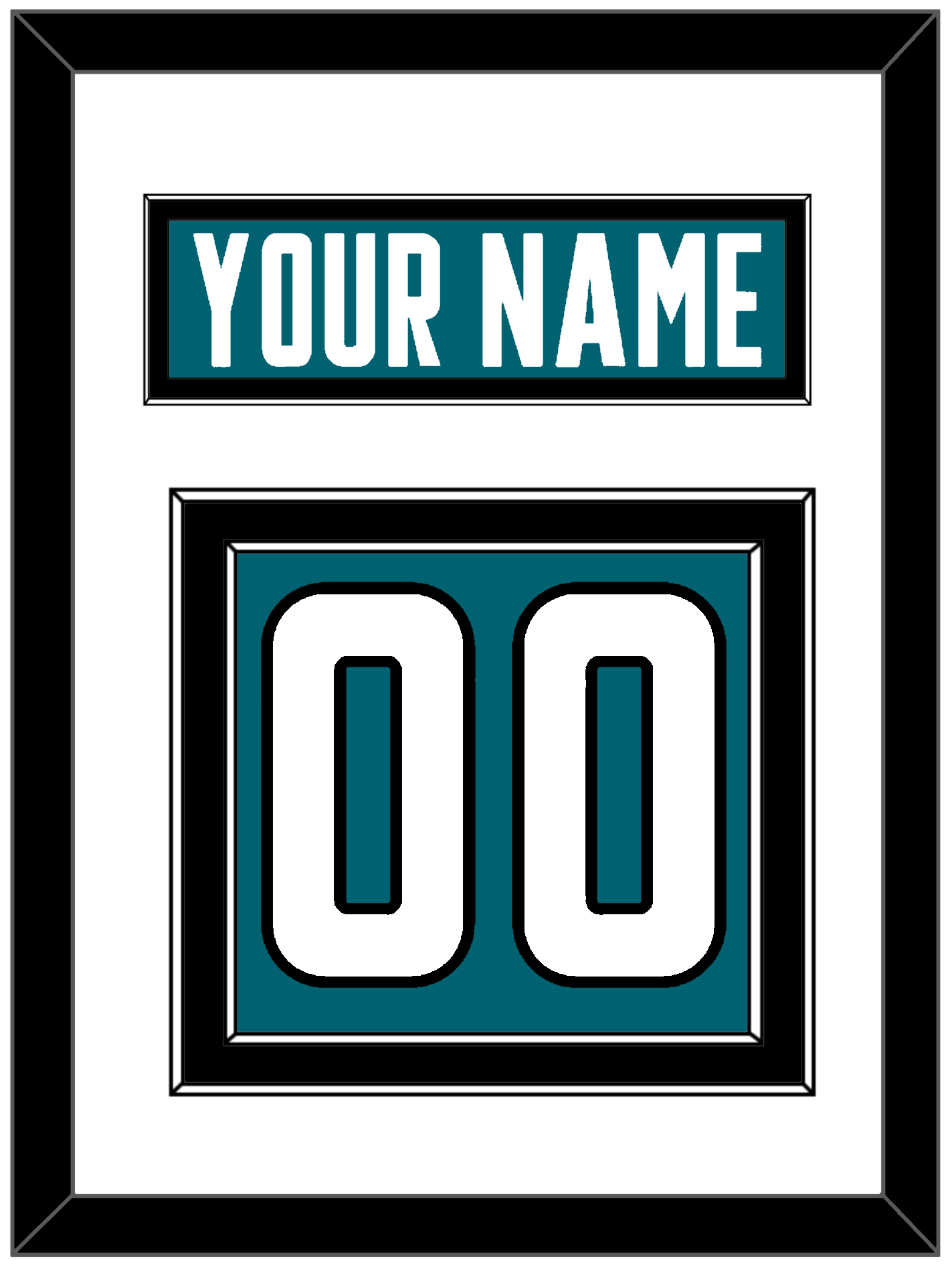 San Jose Nameplate & Number (Back) - Home Teal - Signature Tier 1