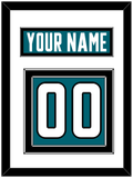 San Jose Nameplate & Number (Back) - Home Teal - Double Mat 1