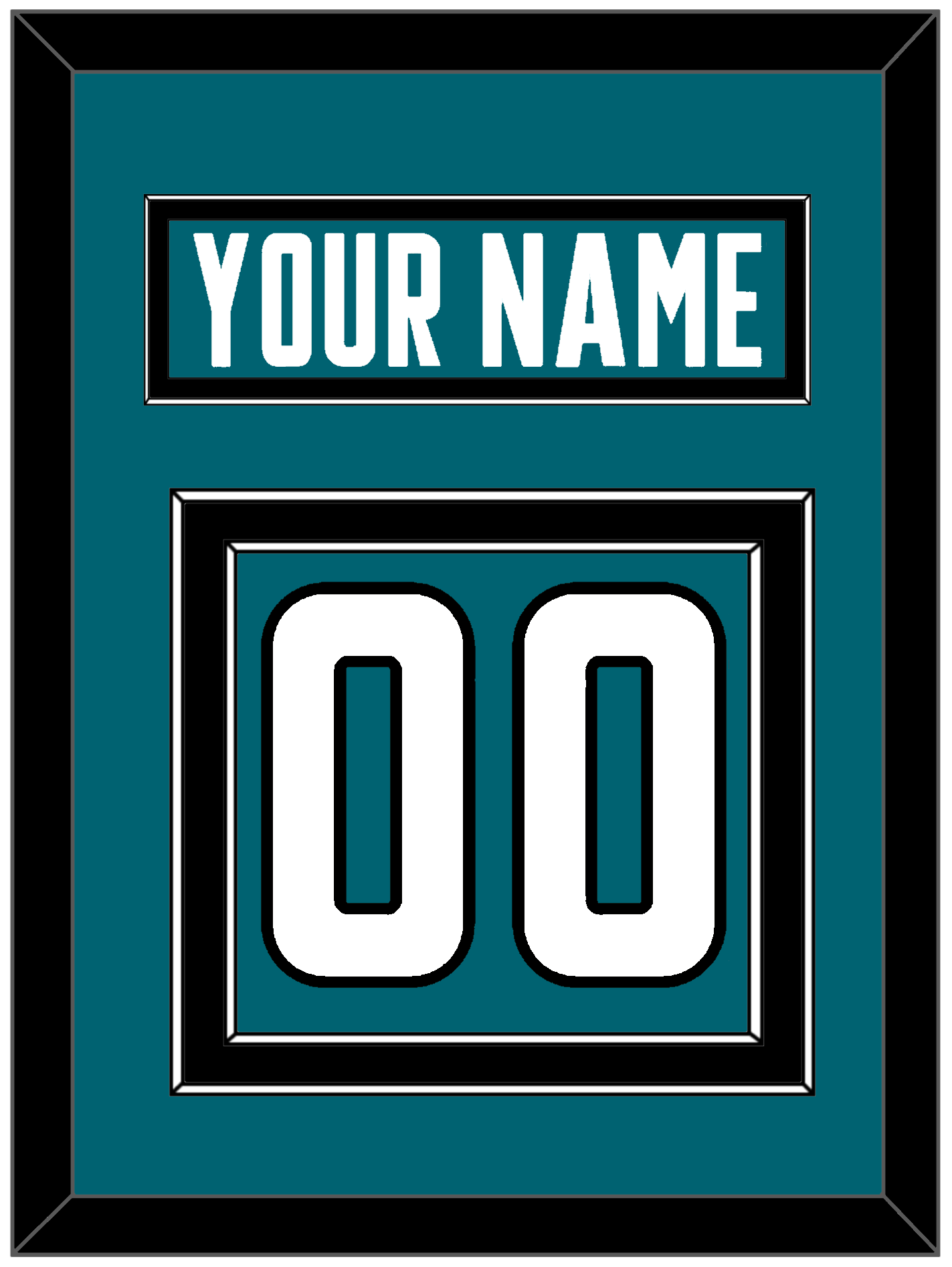San Jose Nameplate & Number (Back) - Home Teal - Signature Tier 2