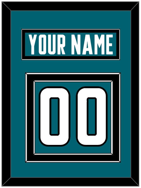 San Jose Nameplate & Number (Back) - Home Teal - Double Mat 2