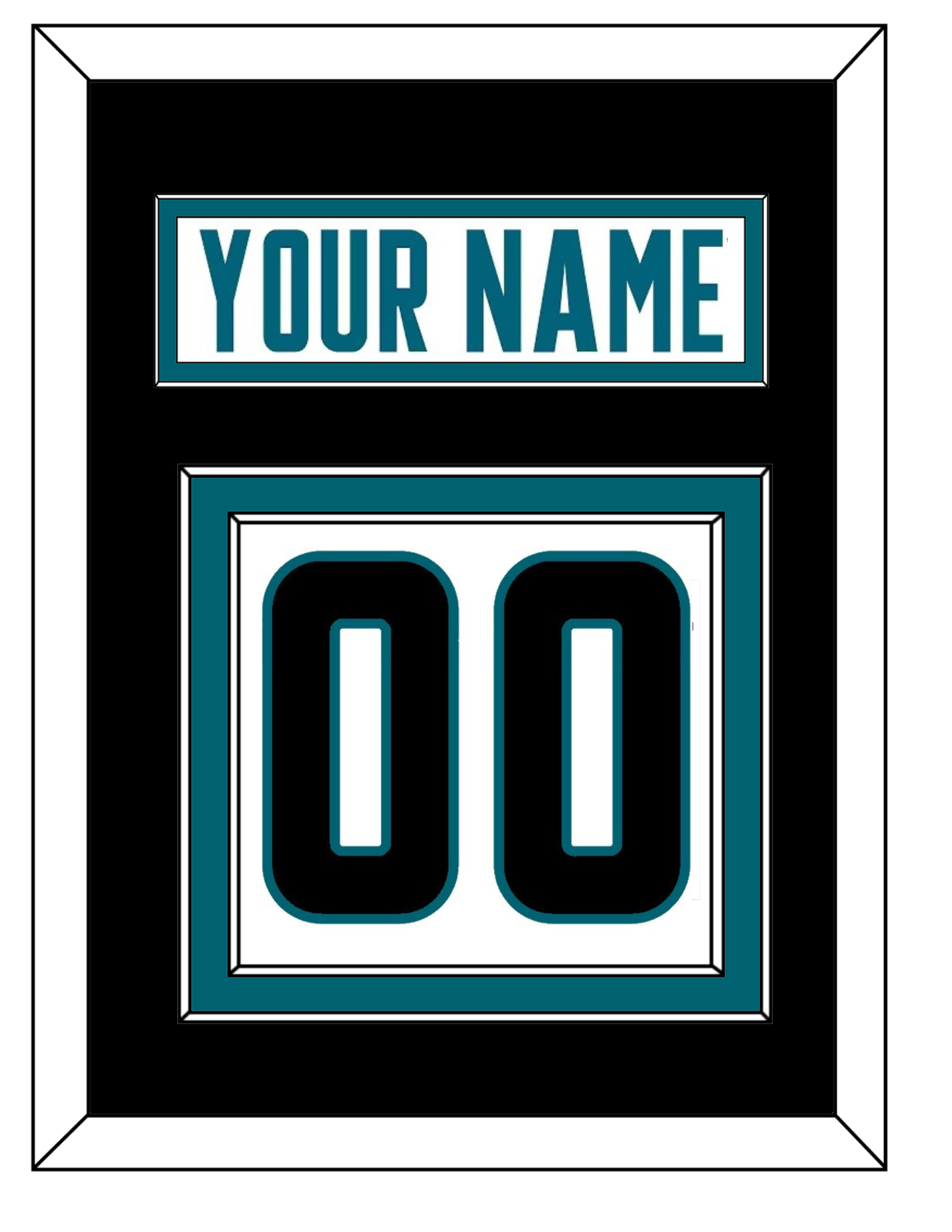 San Jose Nameplate & Number (Back) - Road White - Signature Tier 3