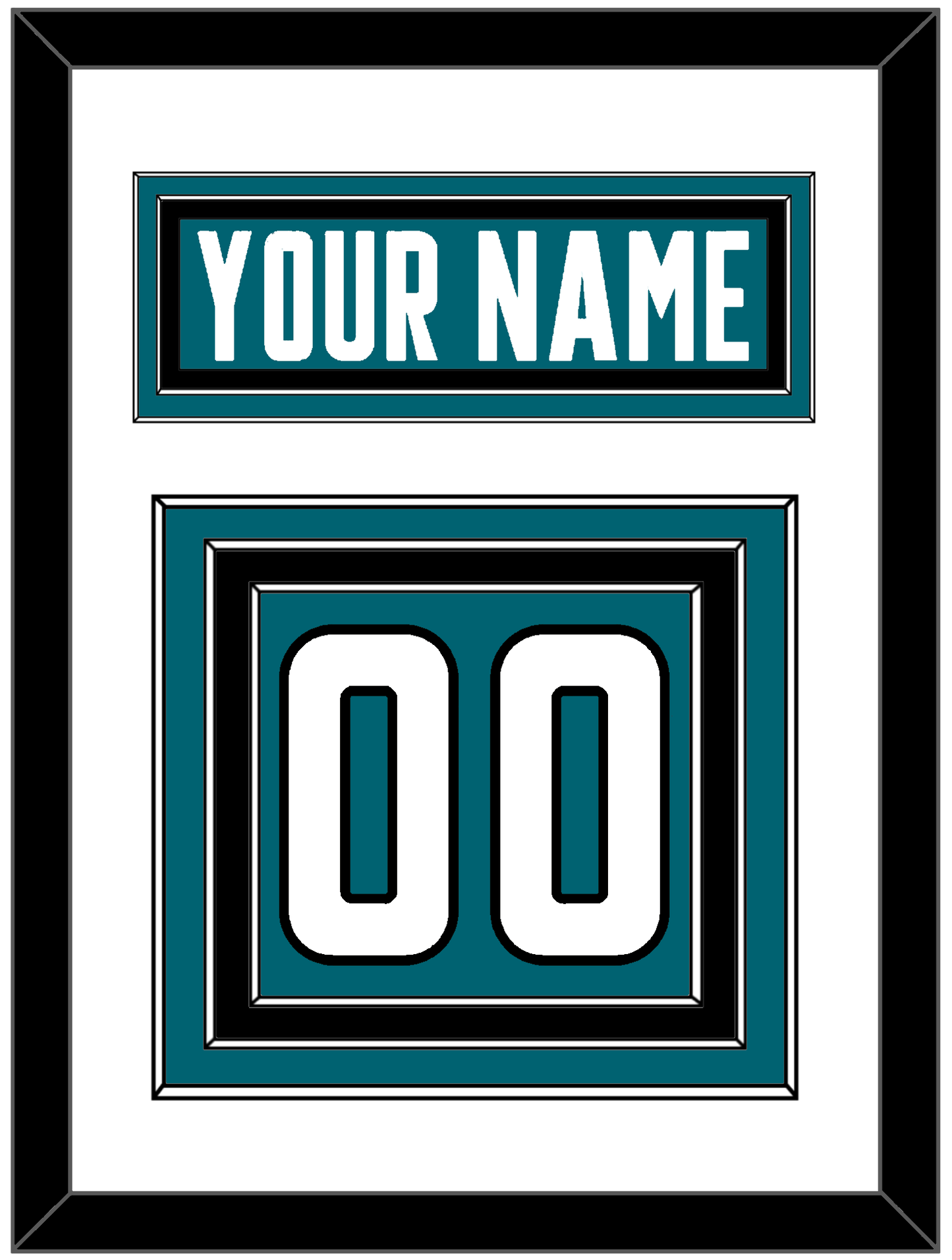 San Jose Nameplate & Number (Back) - Home Teal - Premier Tier 1