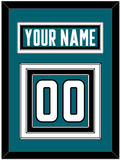 San Jose Nameplate & Number (Back) - Home Teal - Triple Mat 2