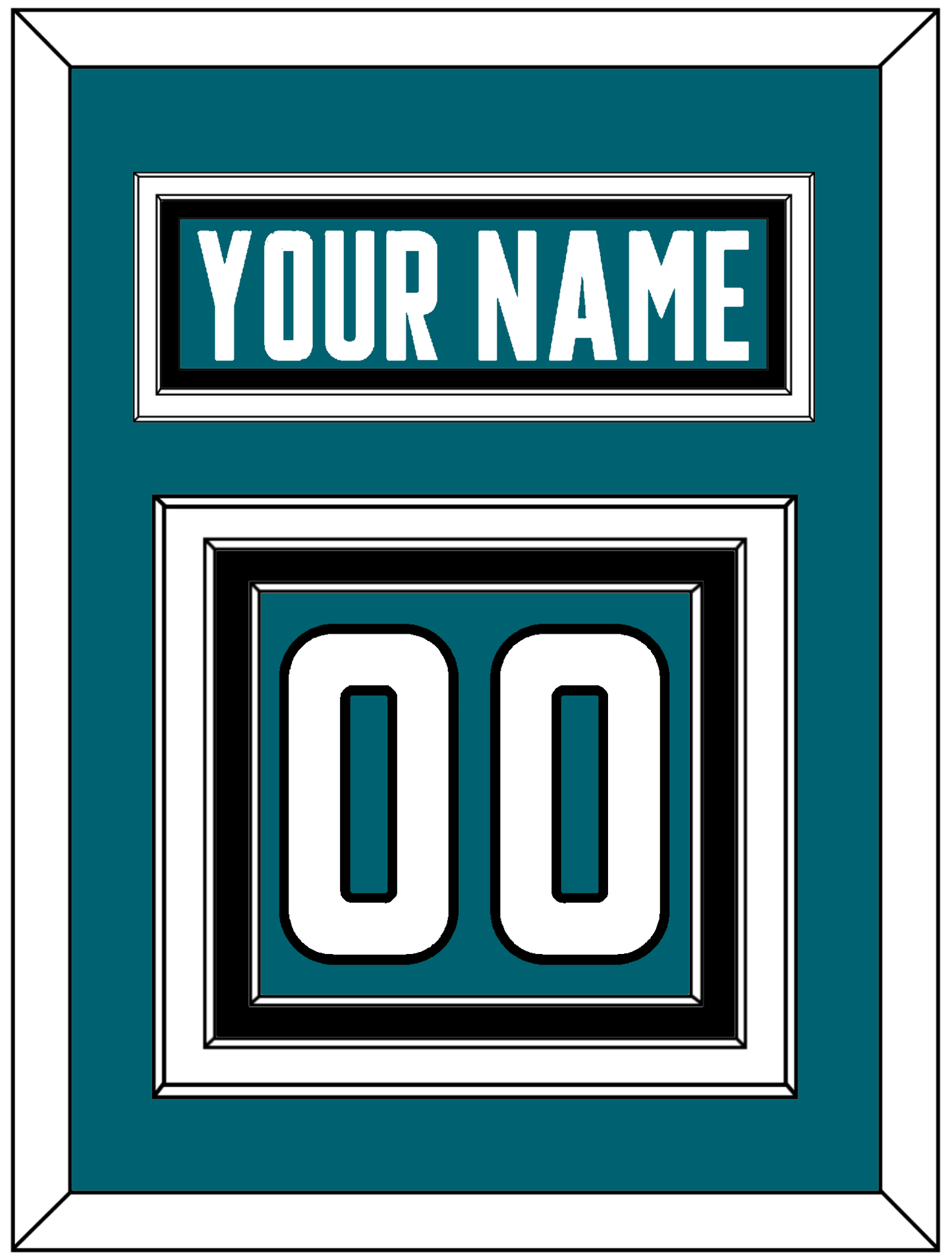 San Jose Nameplate & Number (Back) - Home Teal - Premier Tier 2