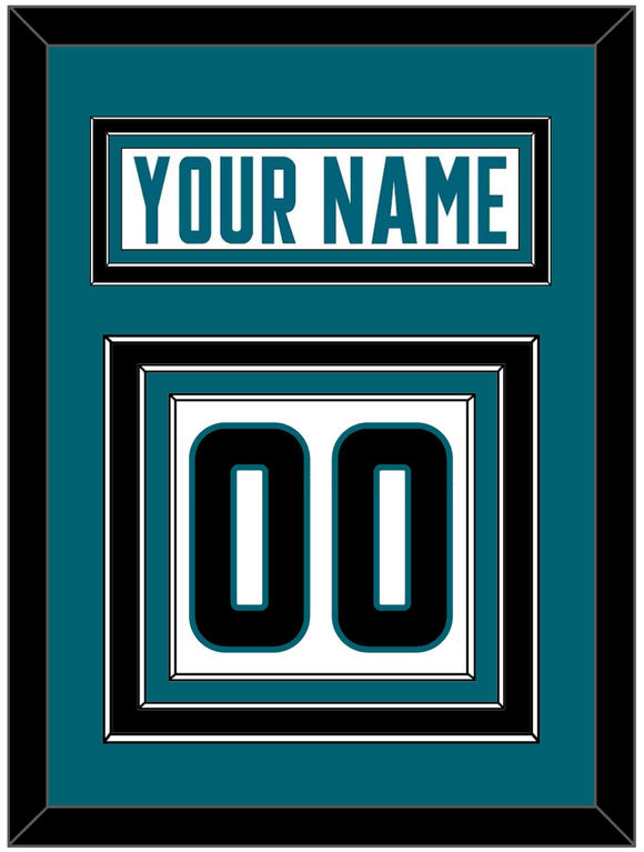 San Jose Nameplate & Number (Back) - Road White - Triple Mat 2