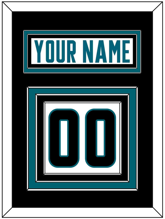 San Jose Nameplate & Number (Back) - Road White - Triple Mat 3