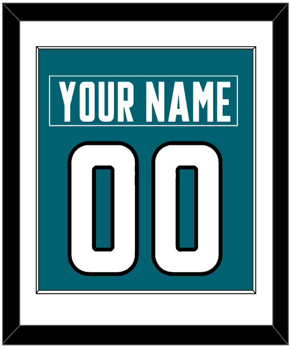 San Jose Nameplate & Number (Back) Combined - Home Teal - Single Mat 1