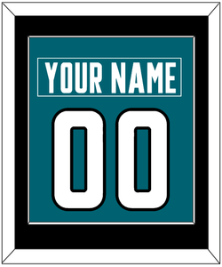 San Jose Nameplate & Number (Back) Combined - Home Teal - Single Mat 2