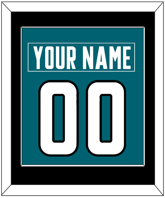 San Jose Nameplate & Number (Back) Combined - Home Teal - Single Mat 2