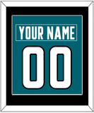 San Jose Nameplate & Number (Back) Combined - Home Teal - Single Mat 2