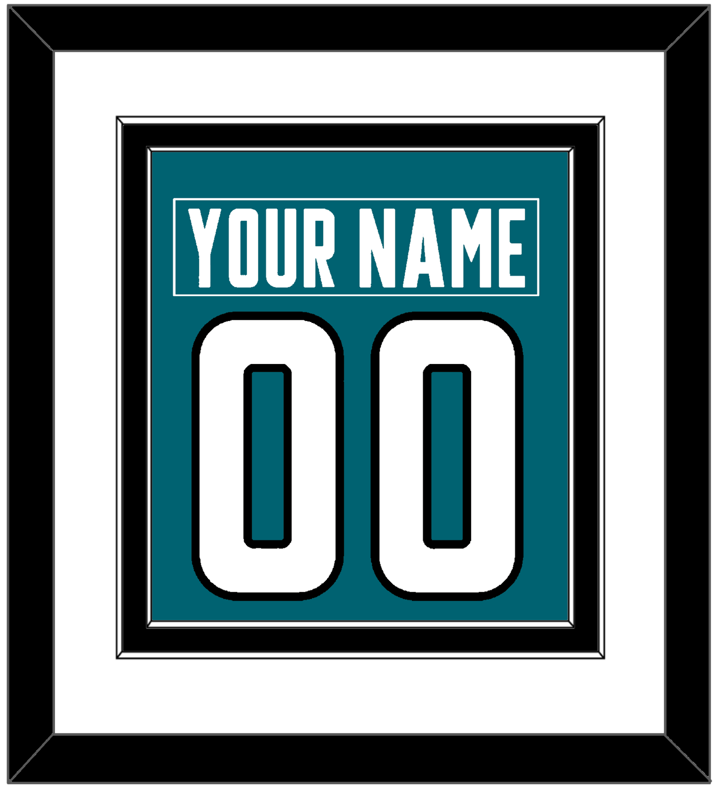 San Jose Nameplate & Number (Back) Combined - Home Teal - Signature Tier 1