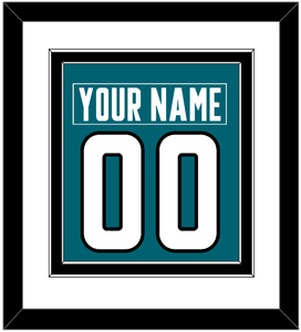 San Jose Nameplate & Number (Back) Combined - Home Teal - Double Mat 1