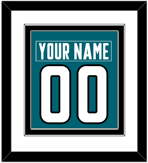 San Jose Nameplate & Number (Back) Combined - Home Teal - Double Mat 1