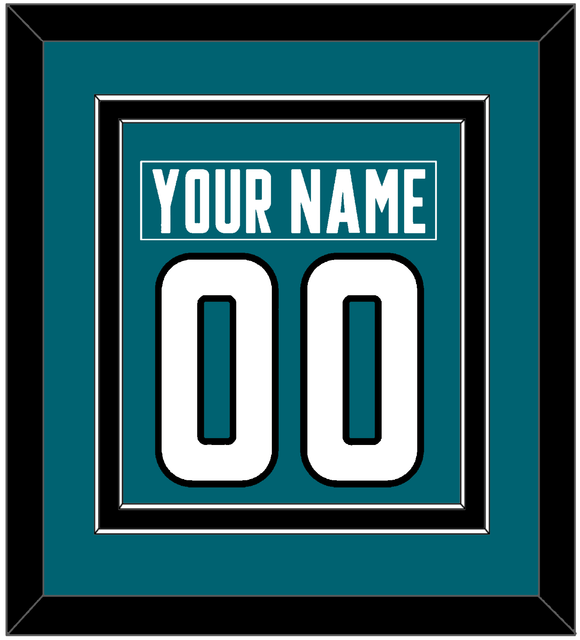 San Jose Nameplate & Number (Back) Combined - Home Teal - Double Mat 2