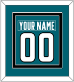 San Jose Nameplate & Number (Back) Combined - Home Teal - Double Mat 2