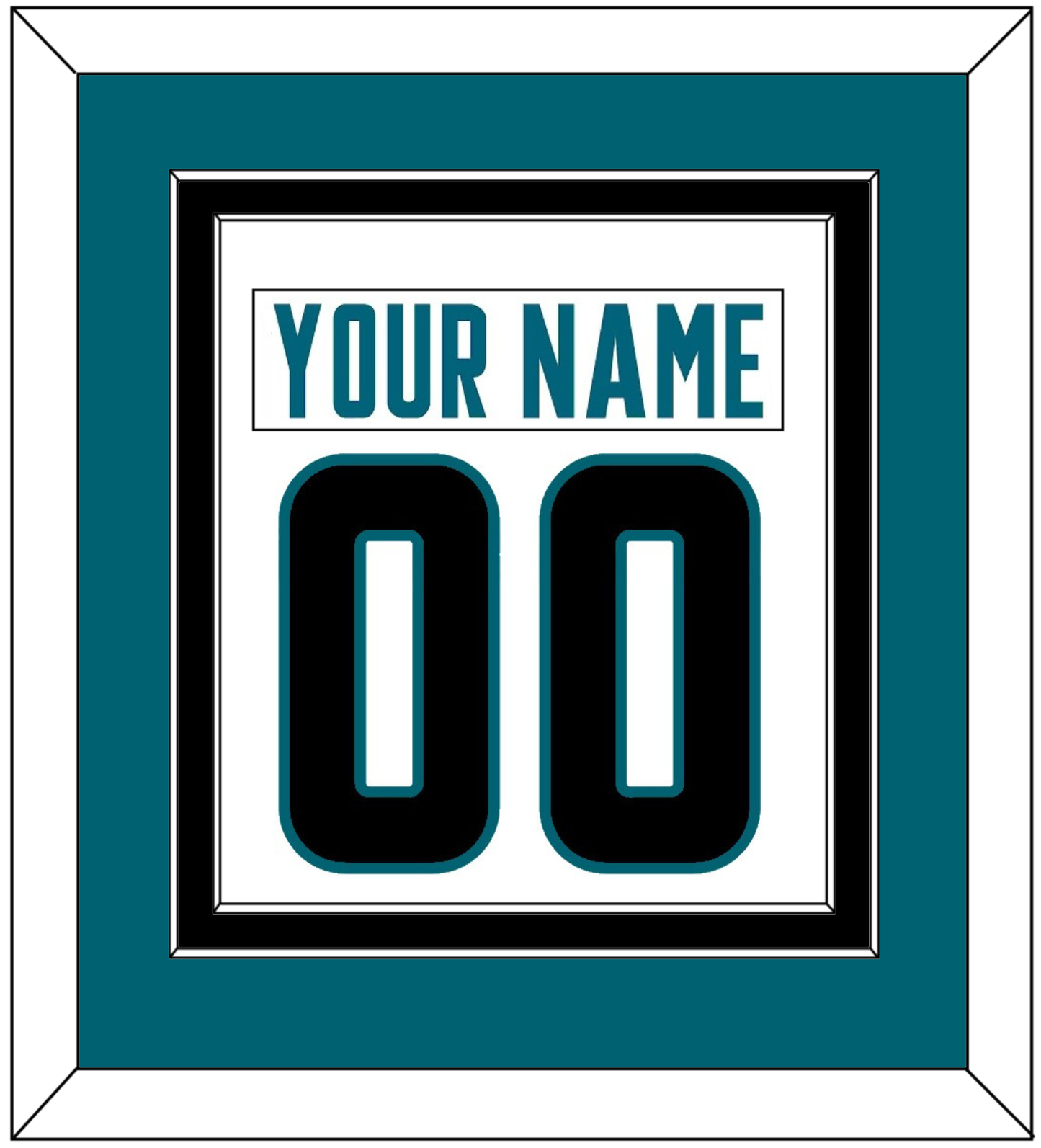 San Jose Nameplate & Number (Back) Combined - Road White - Signature Tier 2