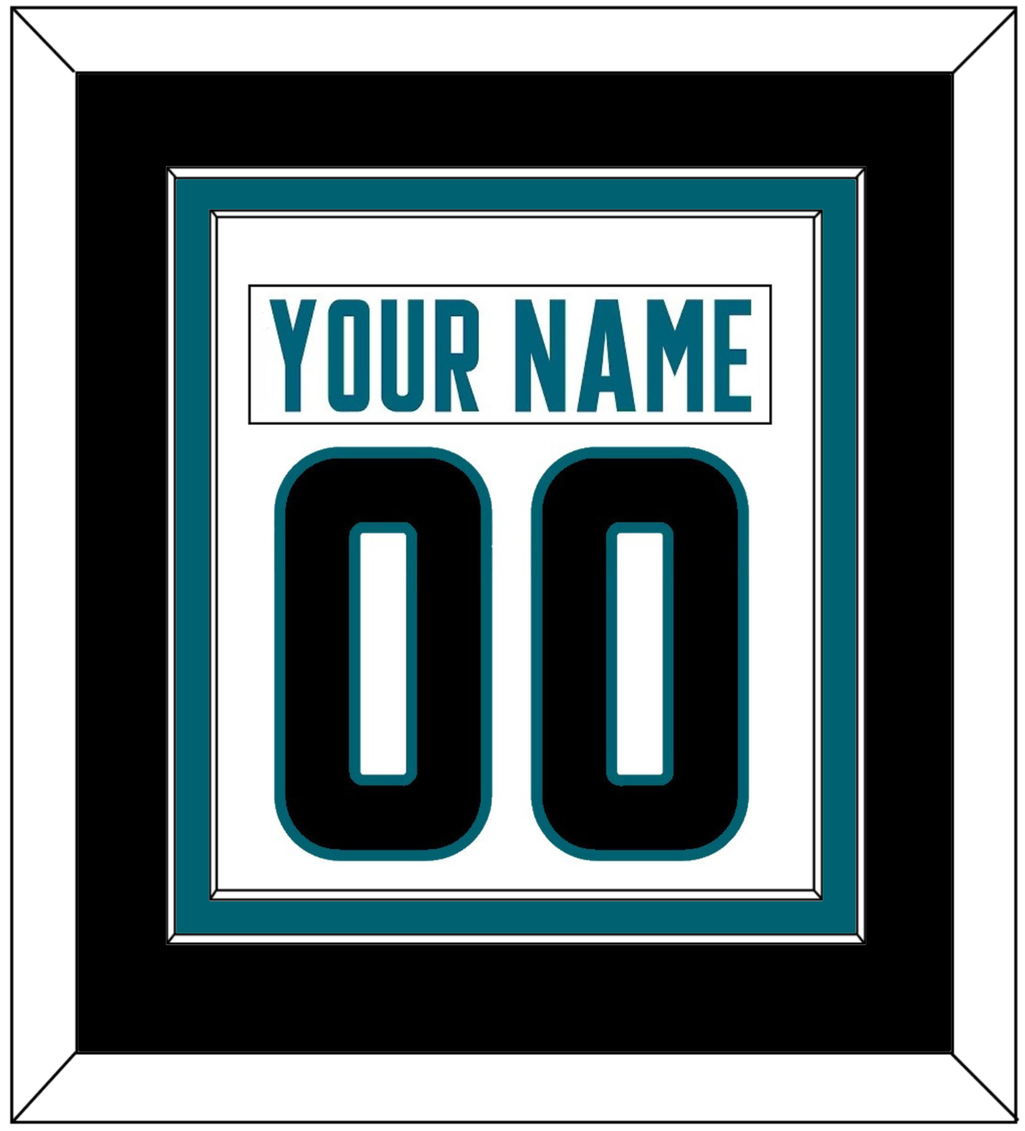 San Jose Nameplate & Number (Back) Combined - Road White - Signature Tier 3