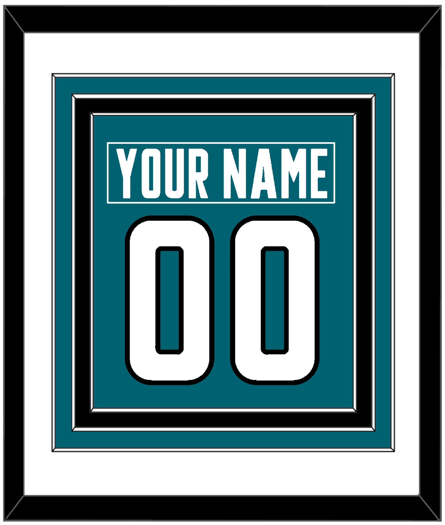 San Jose Nameplate & Number (Back) Combined - Home Teal - Premier Tier 1