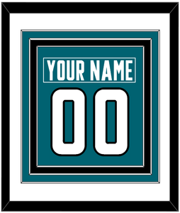 San Jose Nameplate & Number (Back) Combined - Home Teal - Triple Mat 1