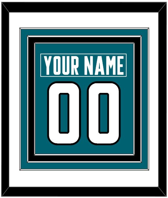 San Jose Nameplate & Number (Back) Combined - Home Teal - Triple Mat 1