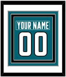 San Jose Nameplate & Number (Back) Combined - Home Teal - Triple Mat 1