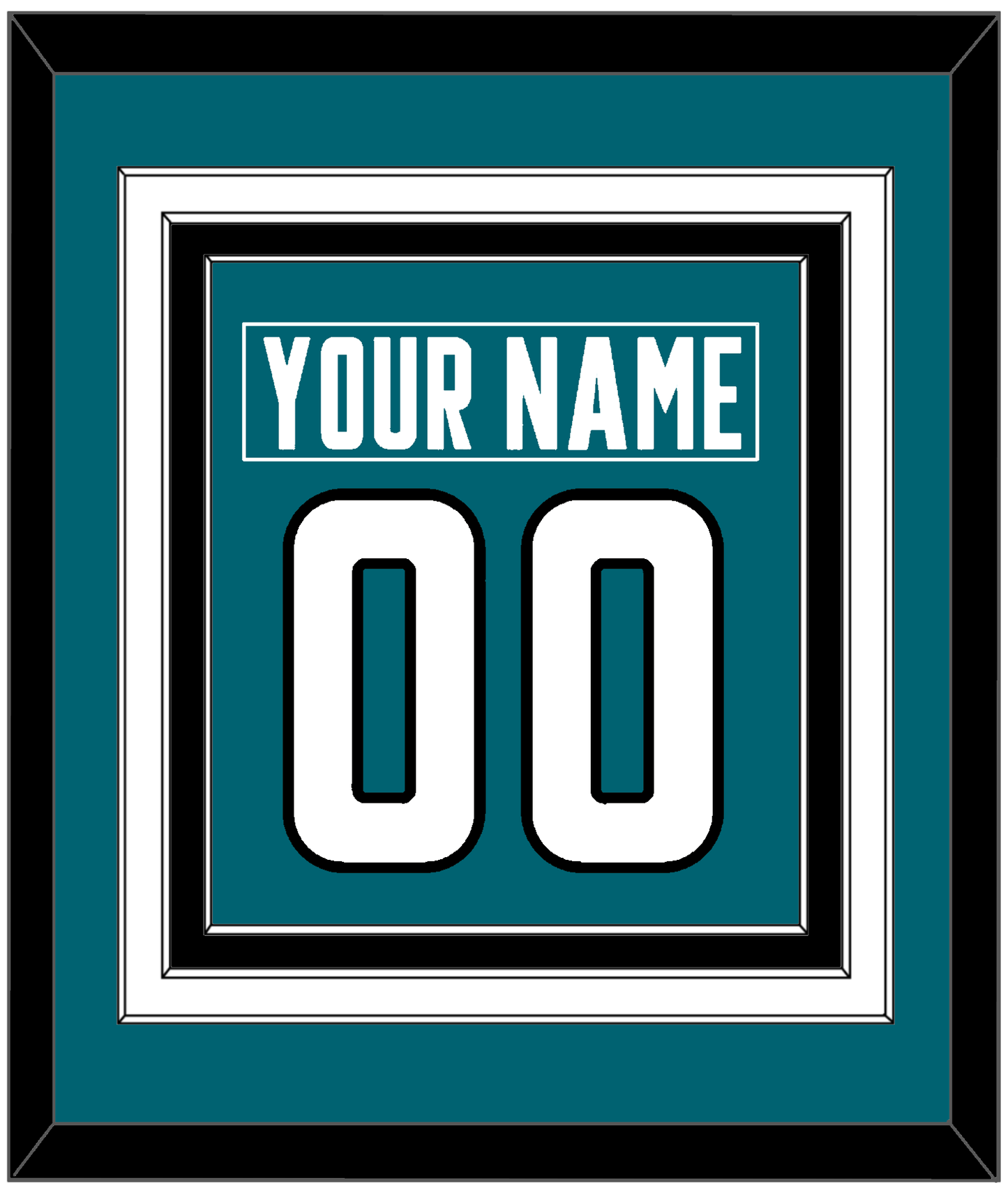 San Jose Nameplate & Number (Back) Combined - Home Teal - Premier Tier 2
