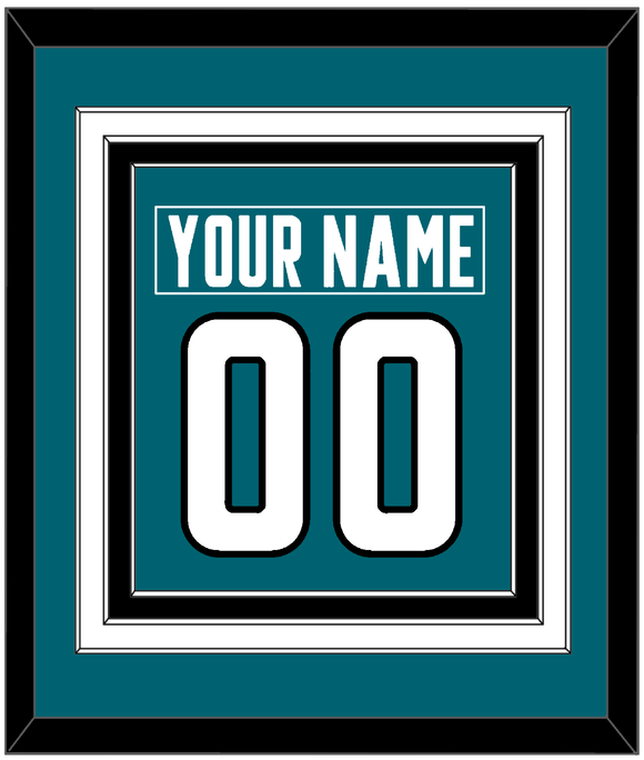 San Jose Nameplate & Number (Back) Combined - Home Teal - Triple Mat 2