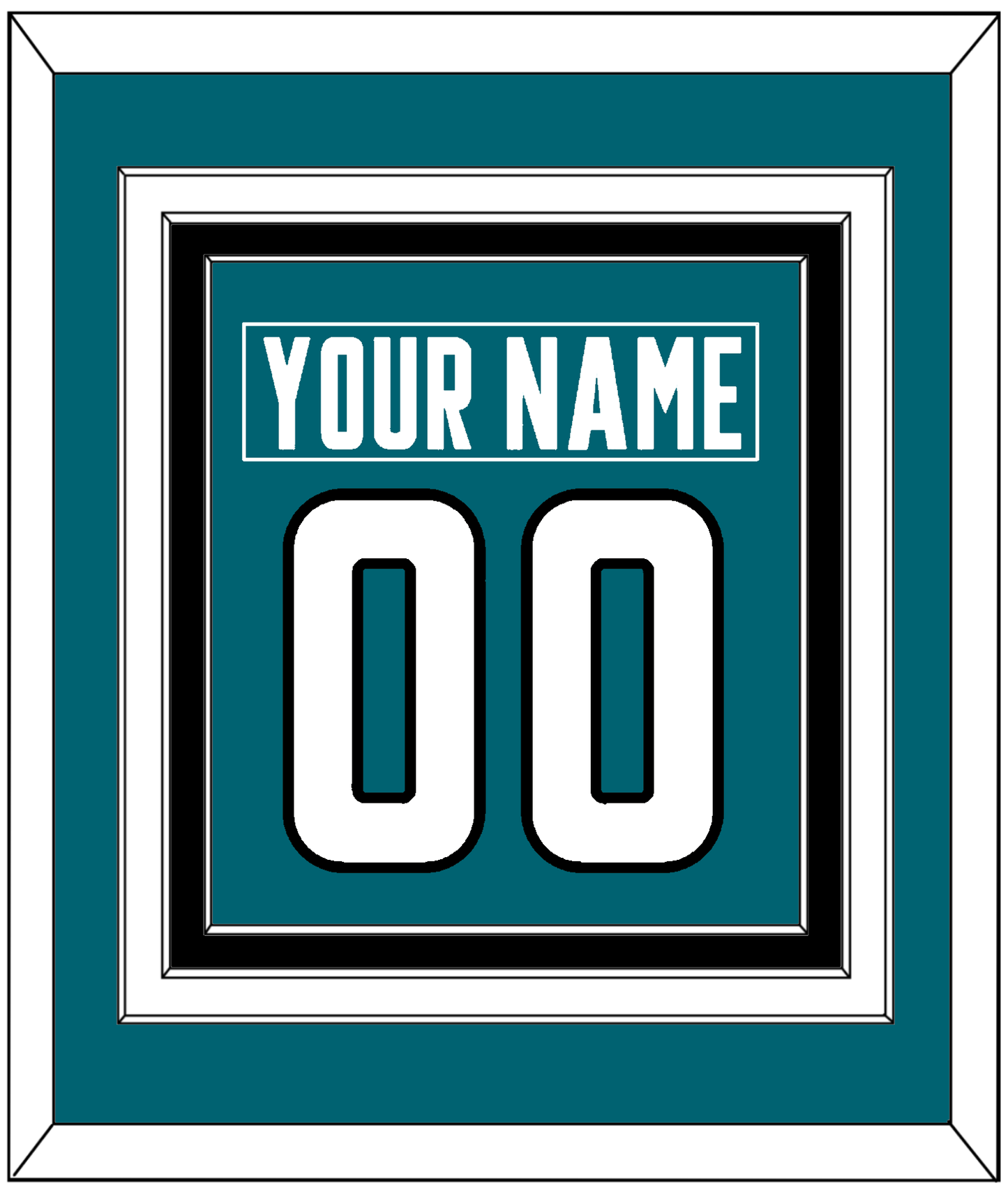 San Jose Nameplate & Number (Back) Combined - Home Teal - Premier Tier 2