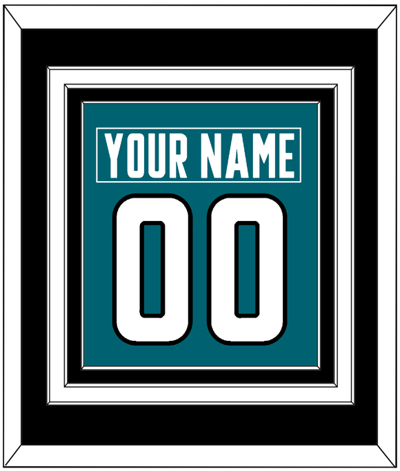 San Jose Nameplate & Number (Back) Combined - Home Teal - Triple Mat 3