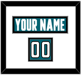 San Jose Nameplate & Number (Shoulder) - Home Teal - Double Mat 1