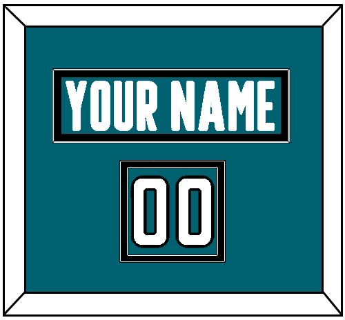 San Jose Nameplate & Number (Shoulder) - Home Teal - Signature Tier 2