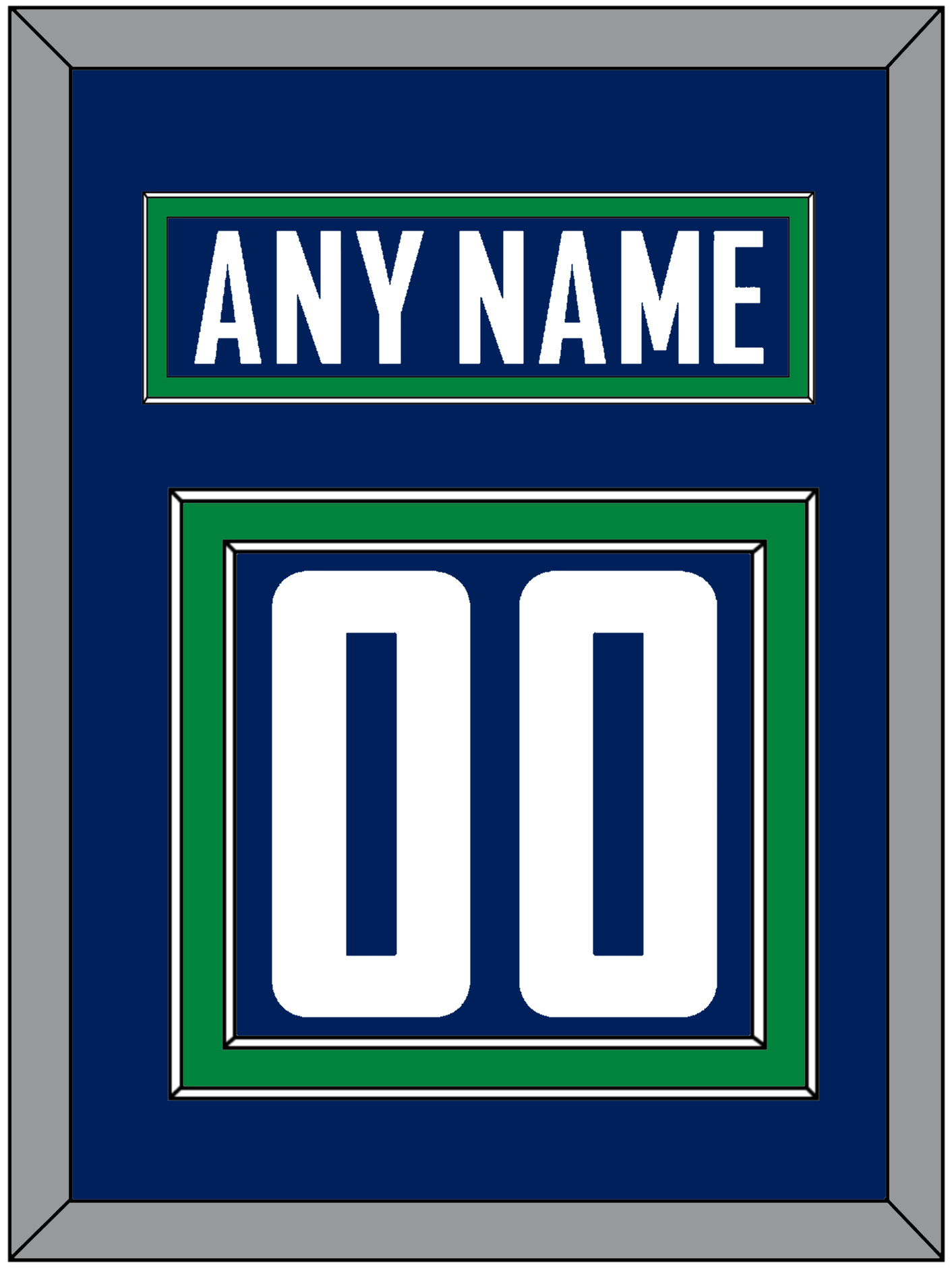 Vancouver Nameplate & Number (Back) - Home Blue - Signature Tier 2