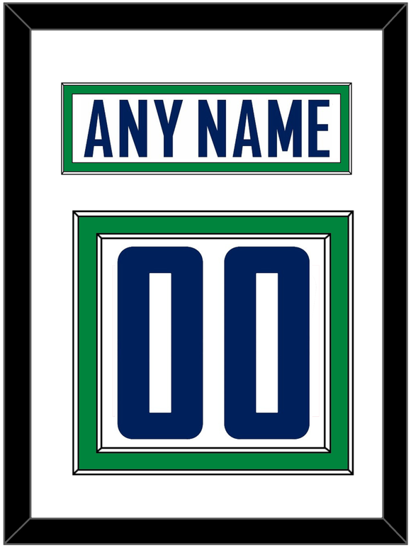 Vancouver Nameplate & Number (Back) - Road White - Double Mat 1
