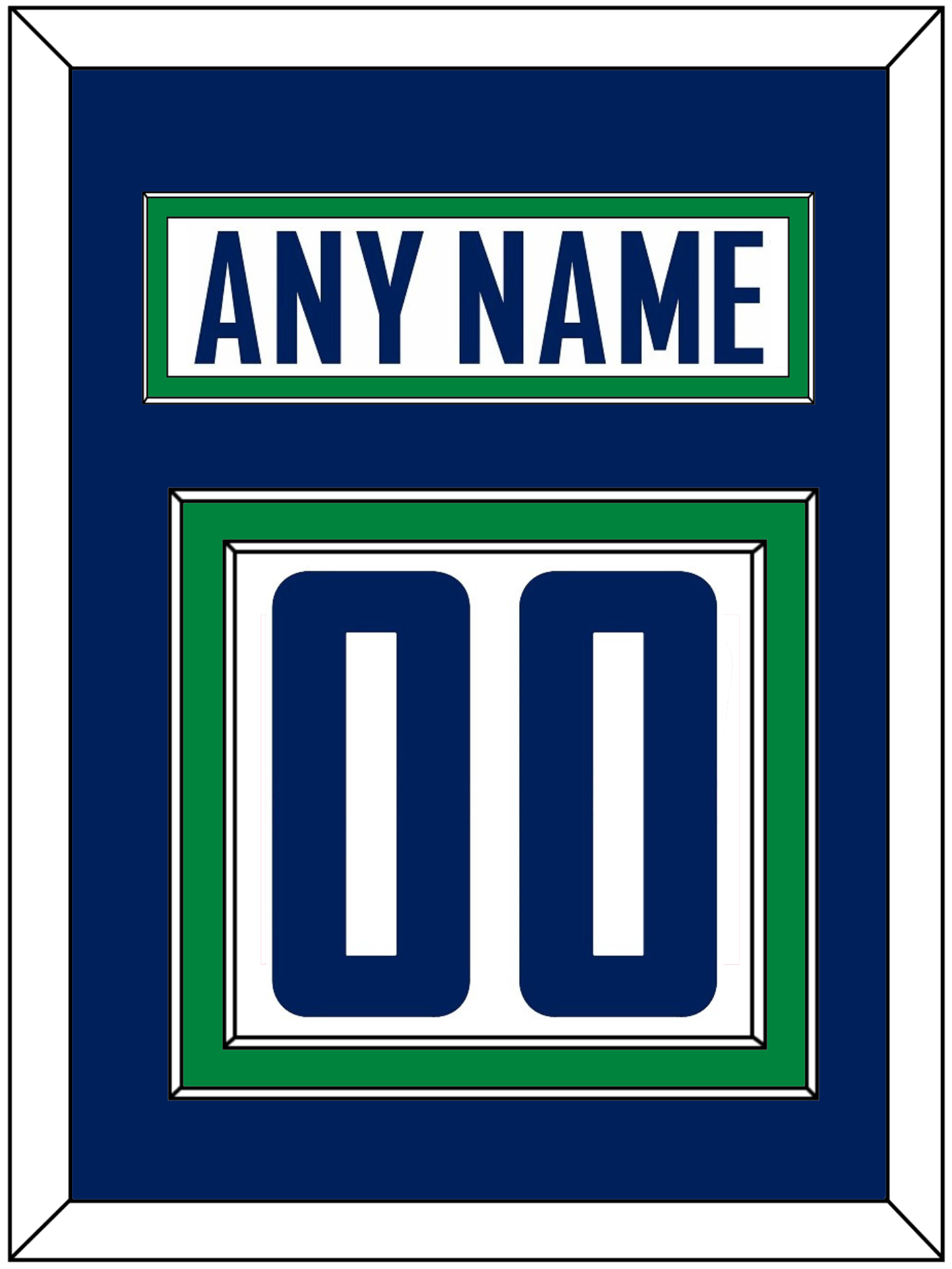 Vancouver Nameplate & Number (Back) - Road White - Signature Tier 2