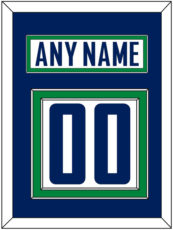 Vancouver Nameplate & Number (Back) - Road White - Double Mat 2