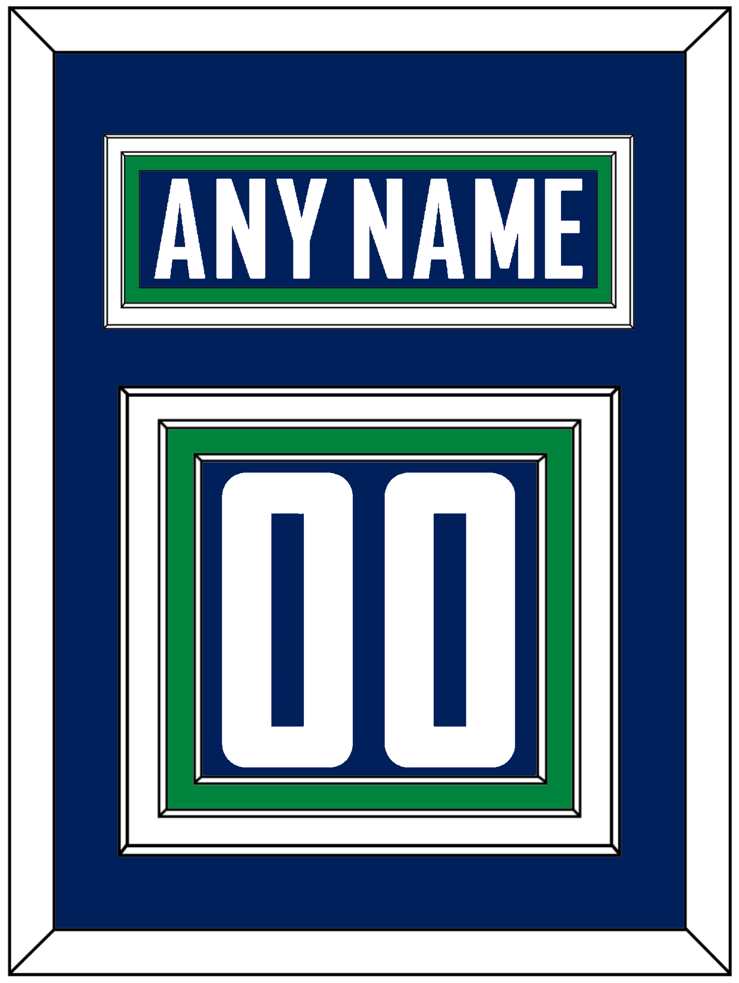Vancouver Nameplate & Number (Back) - Home Blue - Premier Tier 3