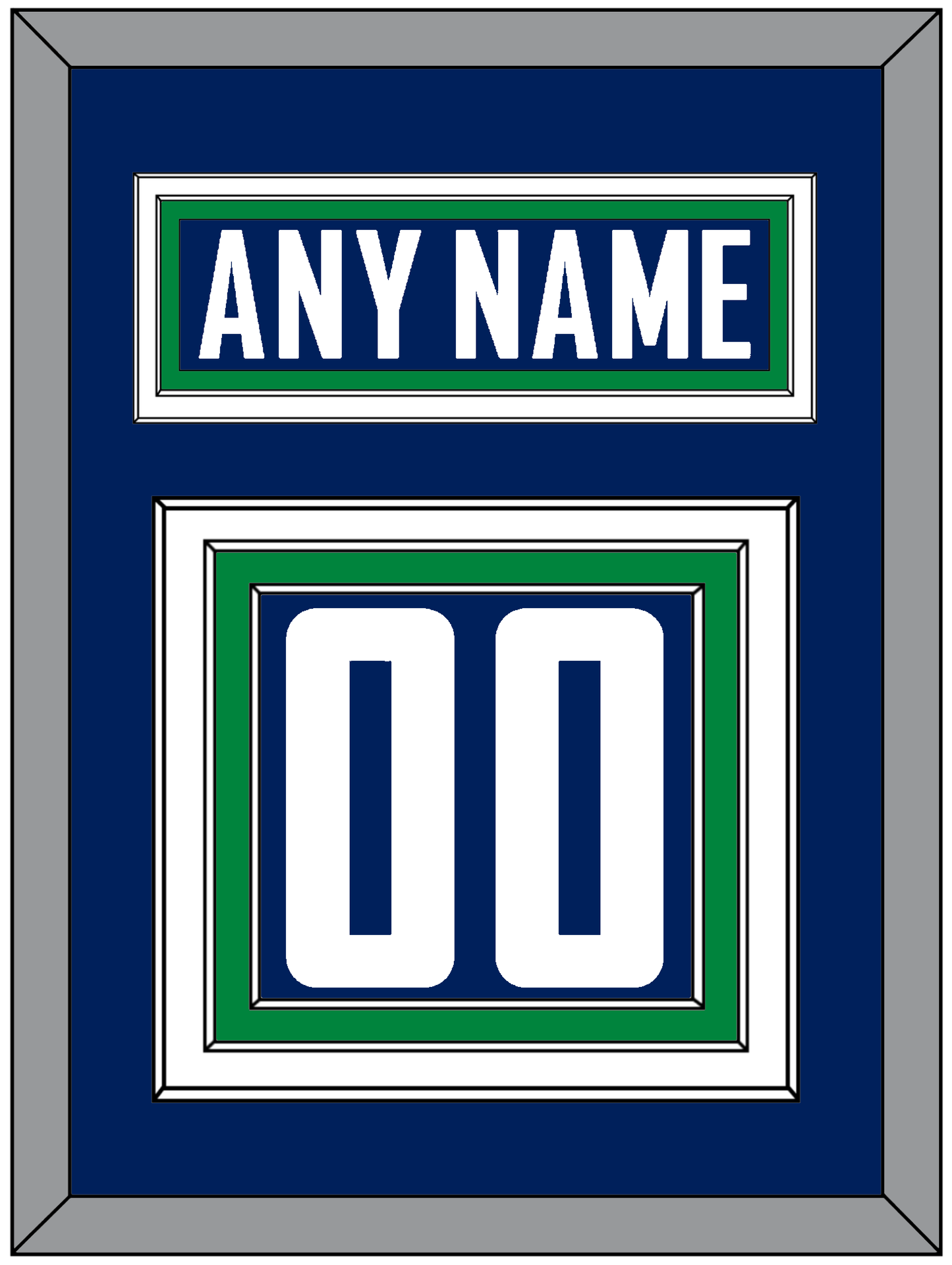 Vancouver Nameplate & Number (Back) - Home Blue - Premier Tier 3