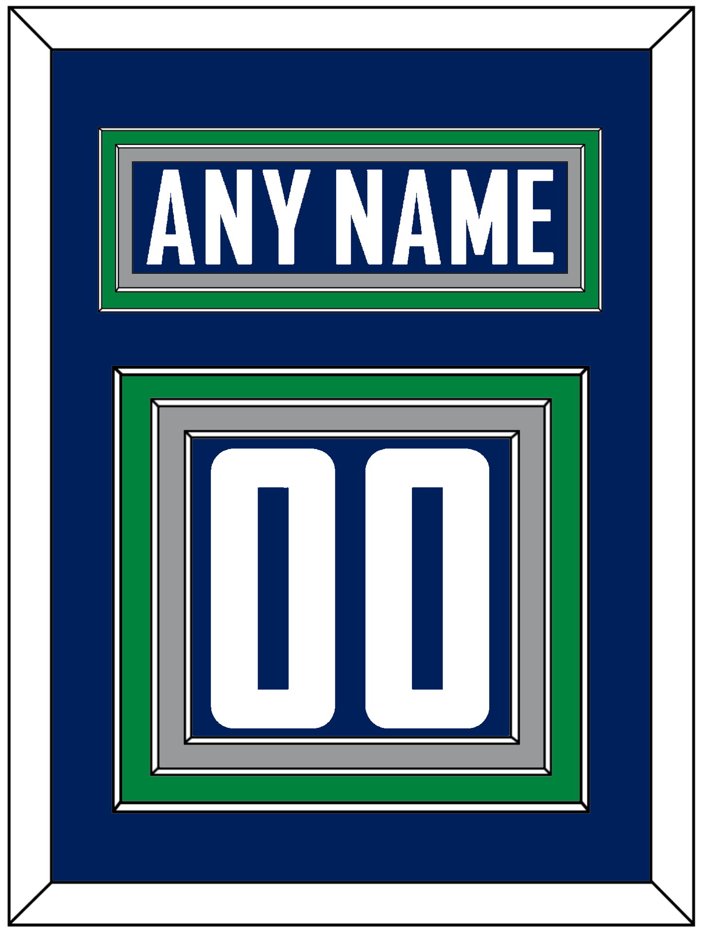 Vancouver Nameplate & Number (Back) - Home Blue - Premier Tier 4