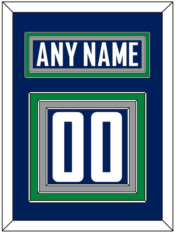 Vancouver Nameplate & Number (Back) - Home Blue - Triple Mat 4