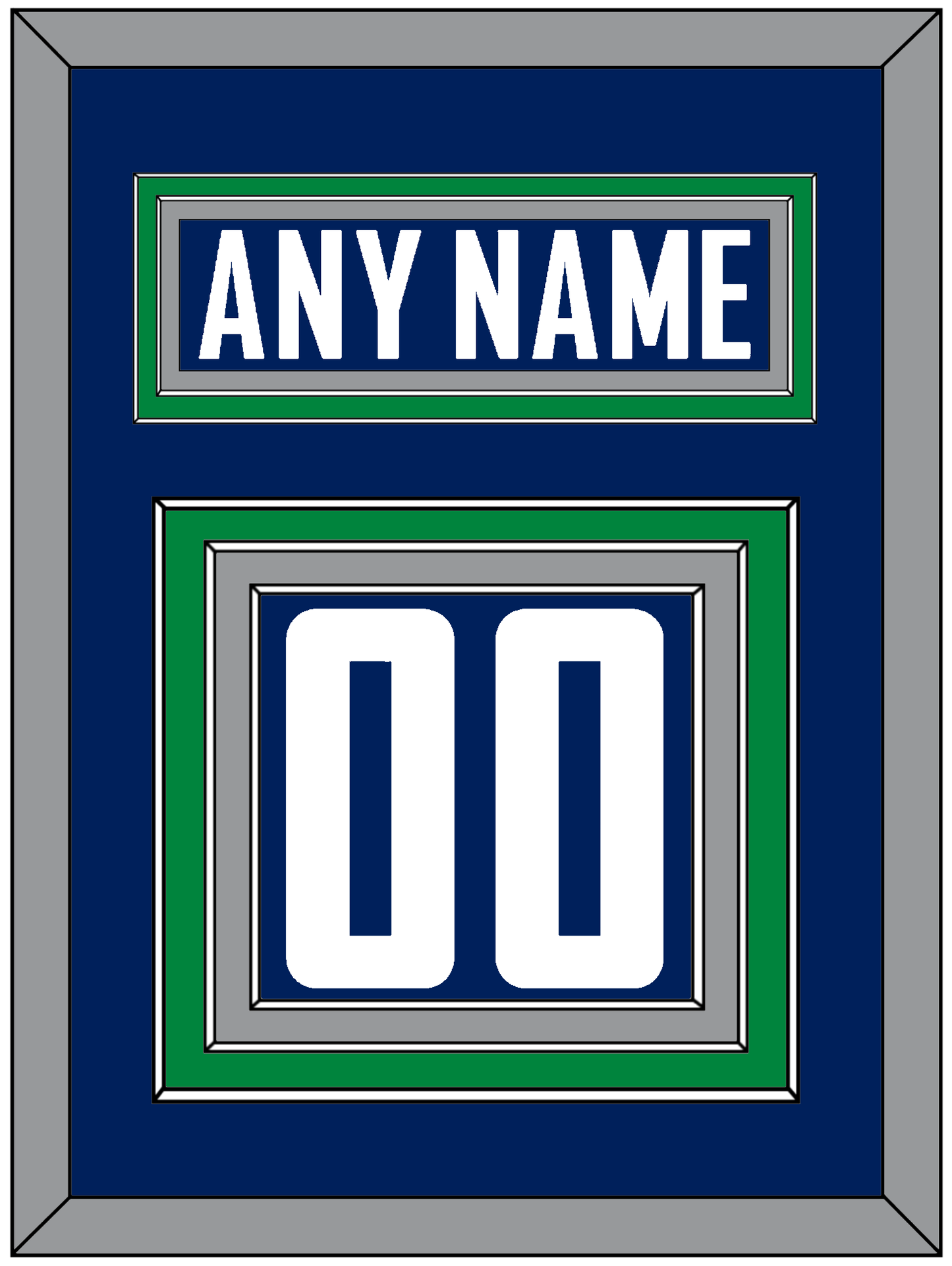 Vancouver Nameplate & Number (Back) - Home Blue - Premier Tier 4