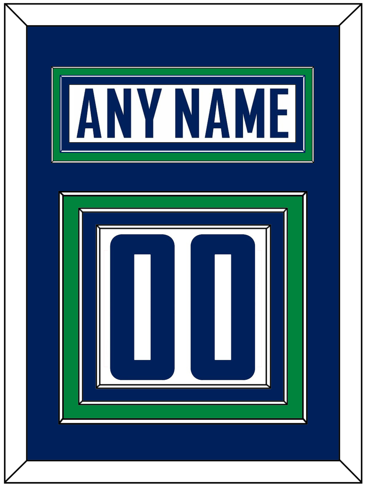 Vancouver Nameplate & Number (Back) - Road White - Premier Tier 2