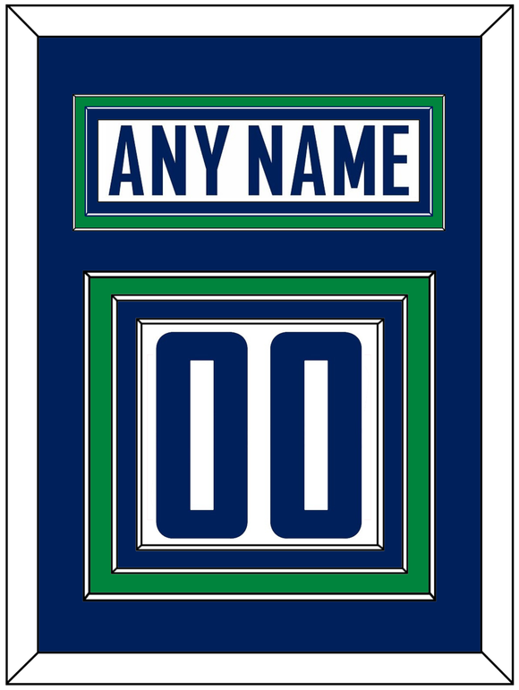 Vancouver Nameplate & Number (Back) - Road White - Triple Mat 2