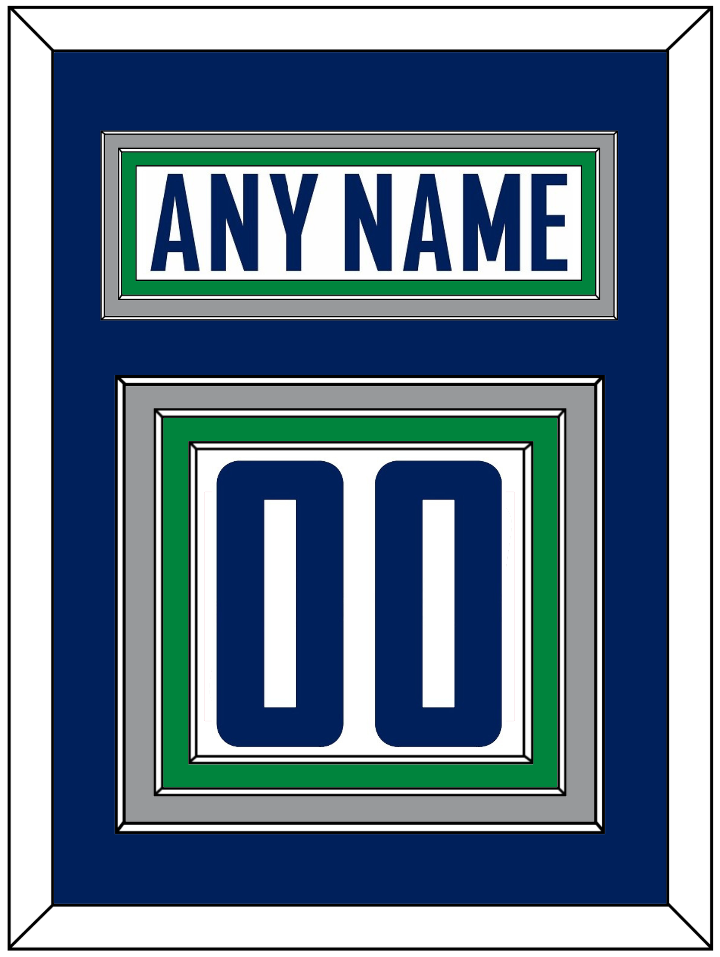 Vancouver Nameplate & Number (Back) - Road White - Premier Tier 3