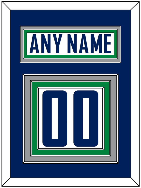 Vancouver Nameplate & Number (Back) - Road White - Triple Mat 3