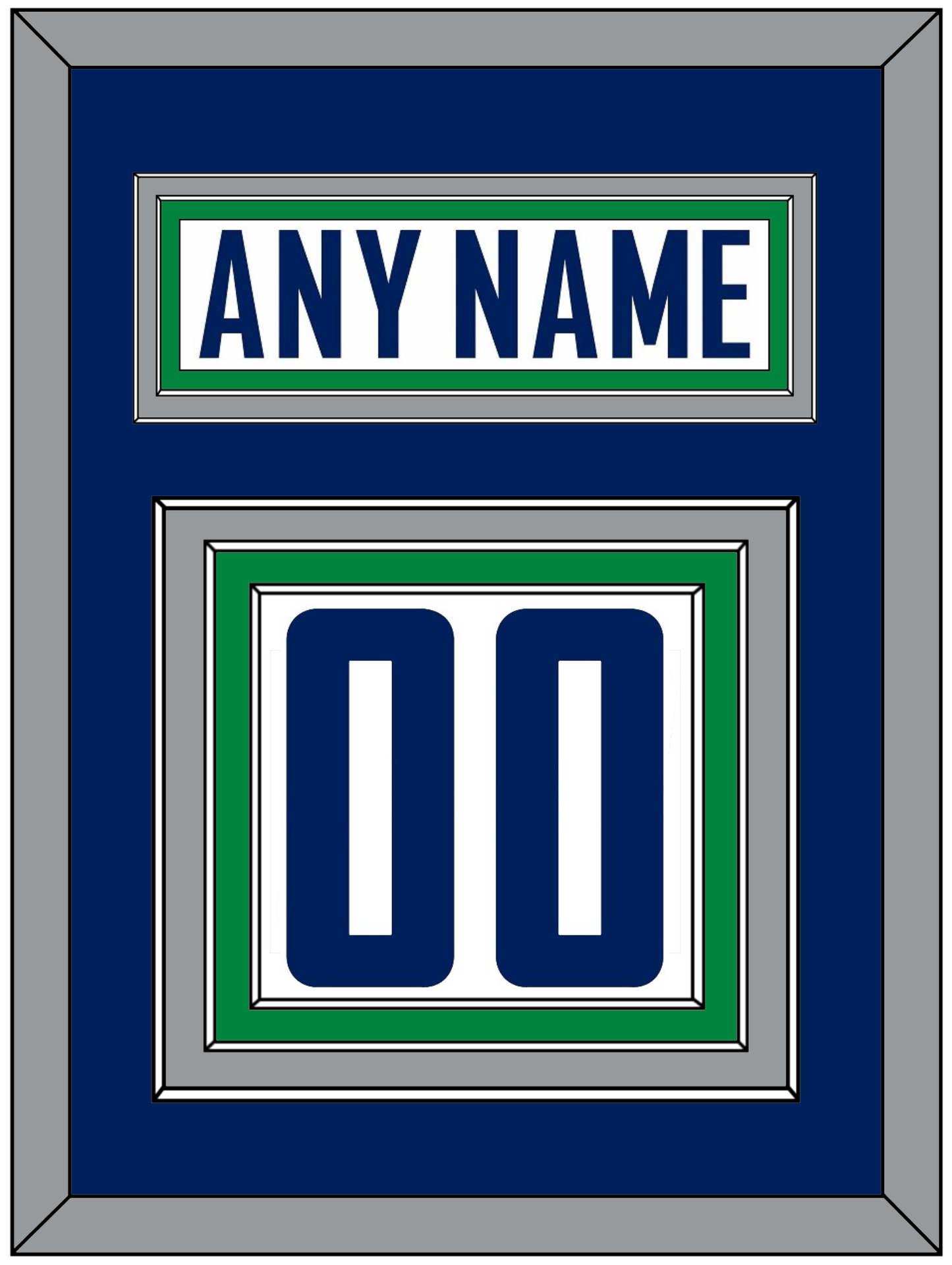 Vancouver Nameplate & Number (Back) - Road White - Premier Tier 3