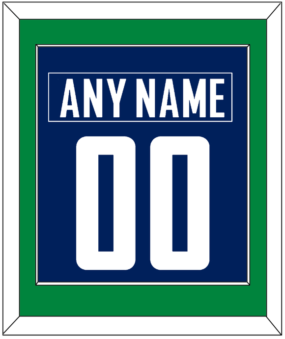 Vancouver Nameplate & Number (Back) Combined - Home Blue - Single Mat 2