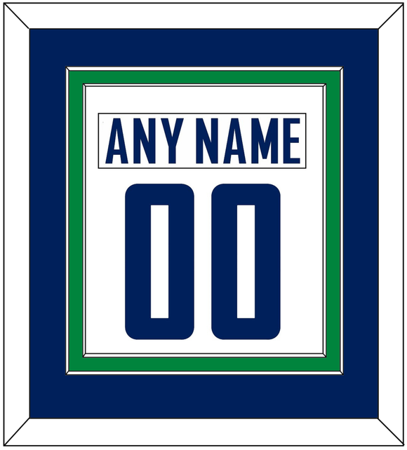 Vancouver Nameplate & Number (Back) Combined - Road White - Double Mat 2